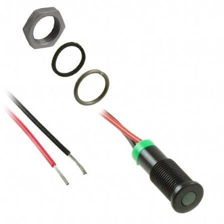 Q6F7BXXG02E LED PANEL INDICATOR GREEN 2V IP67 6MM Mount Prominent - 1